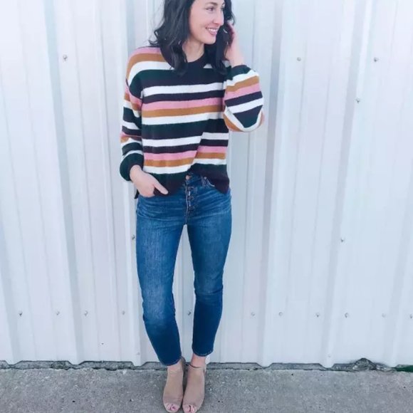 Madewell Payton Striped Oversized Alpaca Sweater - Picture 2 of 12
